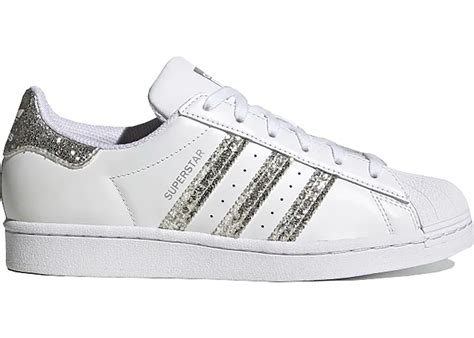 adidas glitter schoenen|adidas Superstar White Silver Glitter (Women's) .